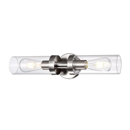 Sunpark LED Vanity Light Fixture, Satin Nickel Clear Glass 4479-A-62 (No Bulb)